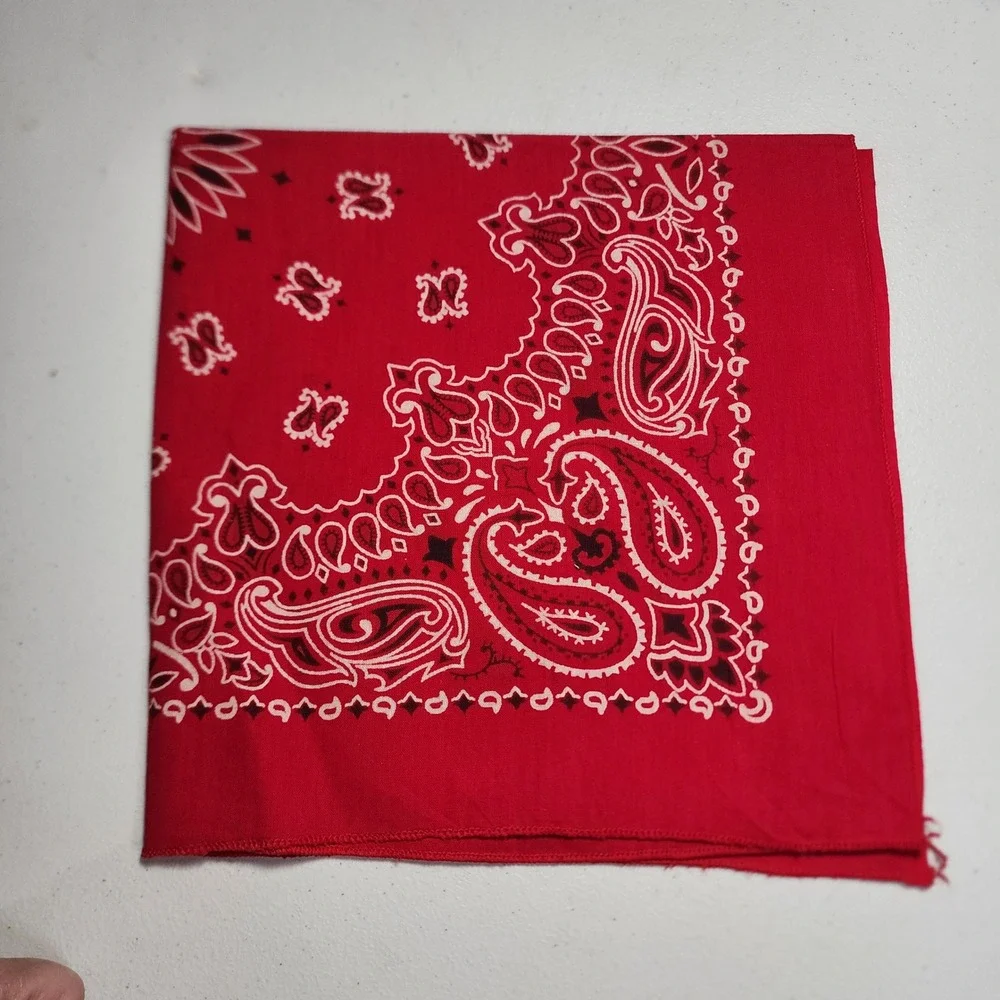 Hav-A-Hank Red Paisley Bandana 100% Cotton Made in USA RN 15187 Square Scarf